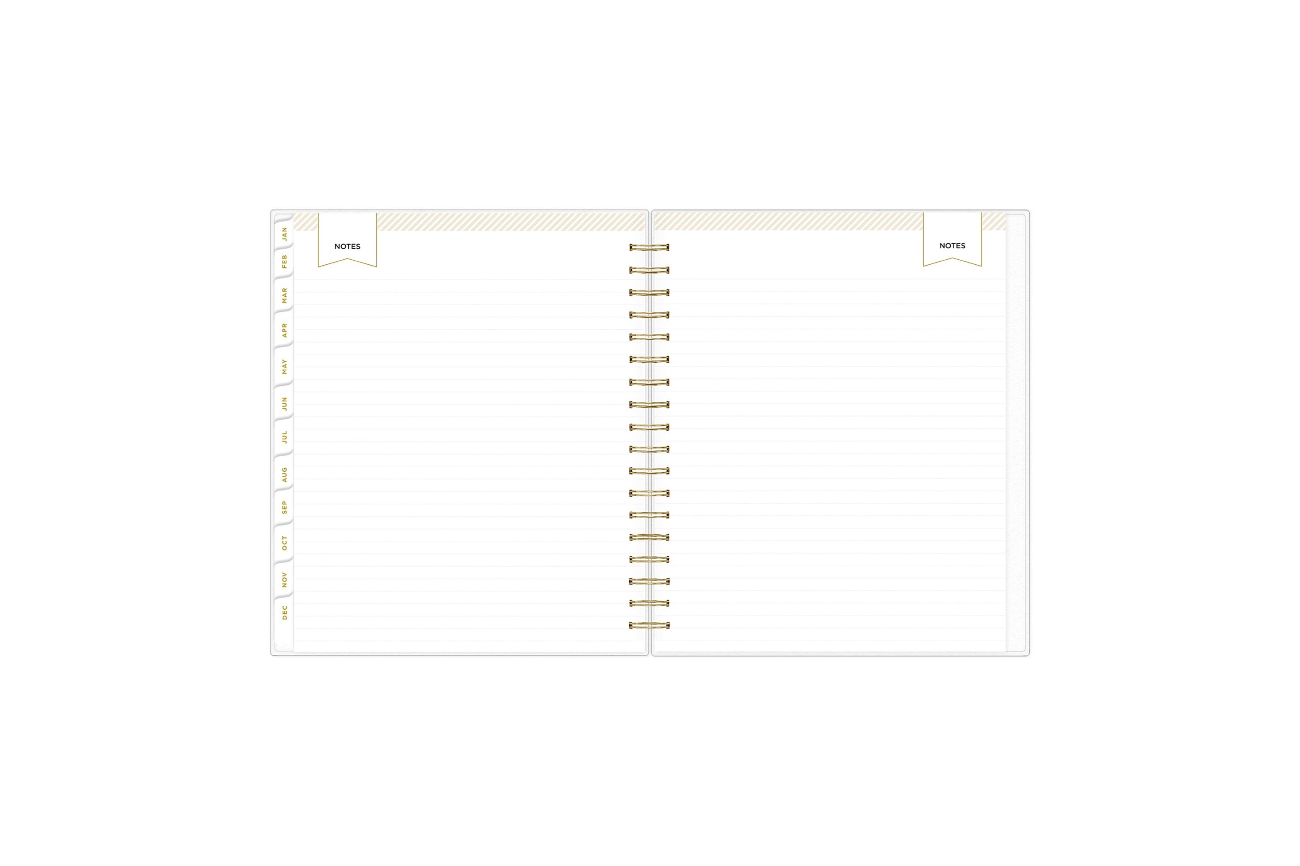 Day Designer 2024 Planner 8x10 Daily/Monthly Frosted Cover Rugby Stripe Black